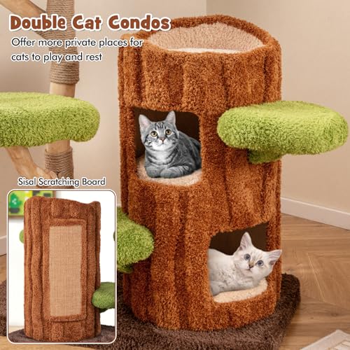 Árbol para gatos de madera sólida Tangkula 3 niveles miniatura 3