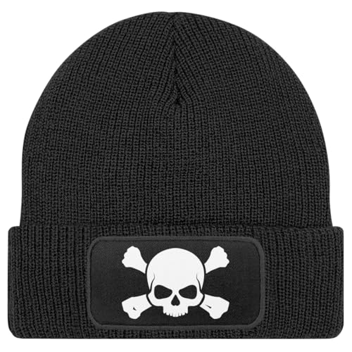 Bonnet en tricot pour homme MoonWorks avec patch tête de mort imprimé - 3