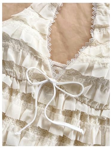 SHENHE Women's Summer Backless Halter Top Ruffle Peplum Layered Flowy Tank Boho Vacation Cute Top4