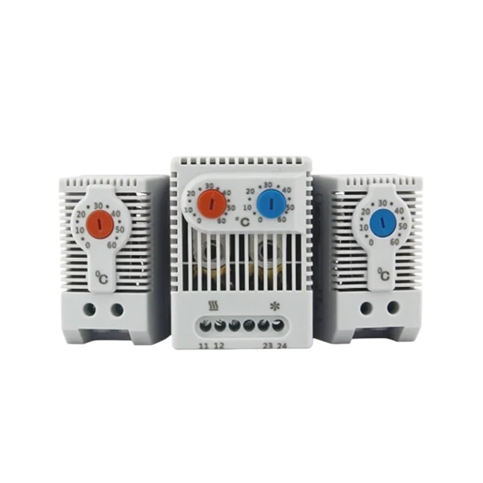 3 pezzi KTO011 KTS011 Mini termostato for armadio Normalmente aperto/Normalmente chiuso Regolatore di temperatura meccanico compatto Collegare il termostato(YX-2000C)