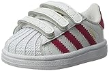  adidas Unisex Baby Superstar Foundation Sneaker, Weiß (Footwear White/Bold Pink/Footwear White), 17 EU