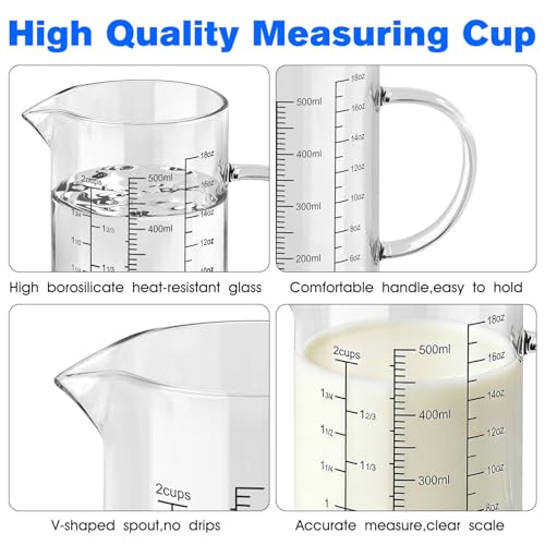 Vaso medidor de vidrio 500 ml con asa aislante miniatura 5