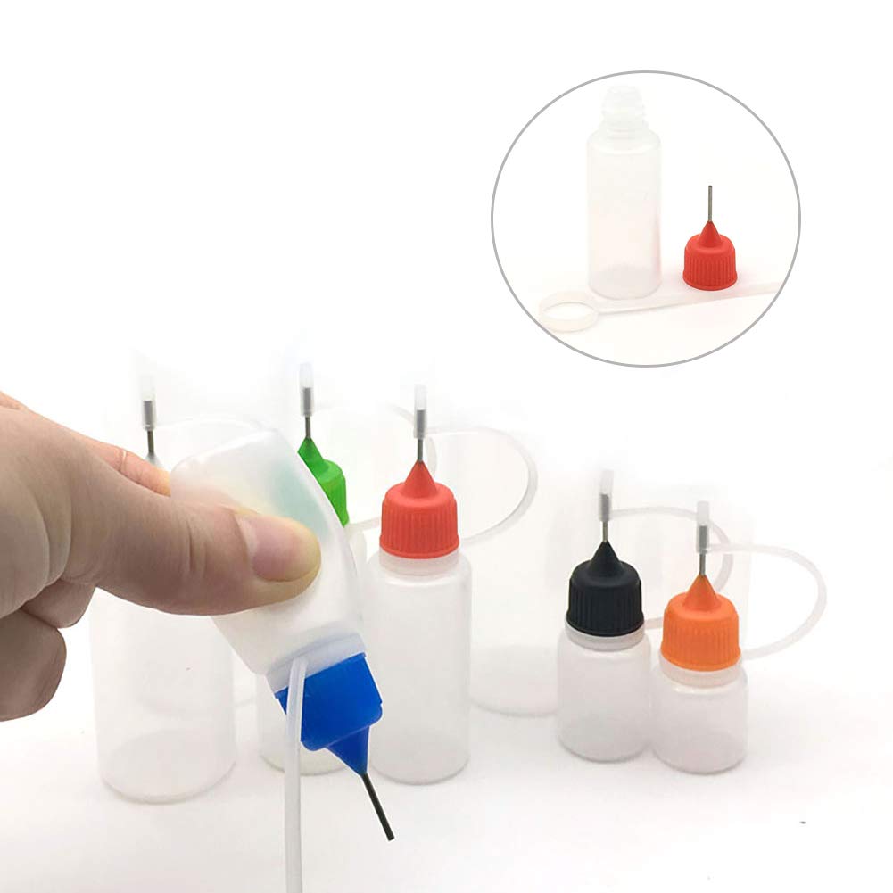 10 stuks 15 ml plastic knijpbare vloeibare druppelfles precisie tip applicator flessen naald tip lijm fles naald druppeltip flessen voor doe-het-zelf handwerk
