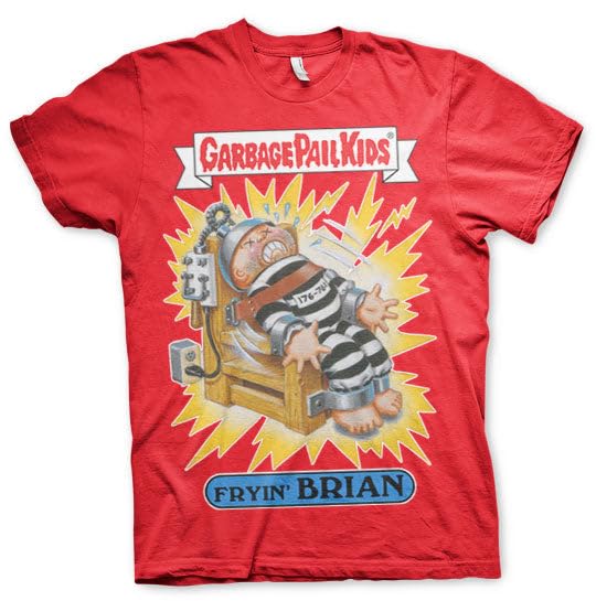 T-Shirt Garbage Pail Kids Fryin' Brian Rouge XL : Finis les Hauts Rétro Qui Rétrécissent