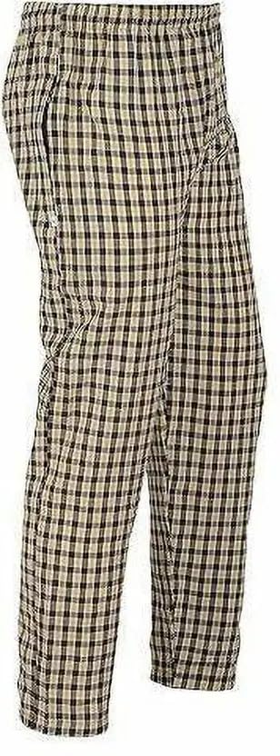 Plaid Cotton Pajama Pants, Checkered Lounge Bottoms with Pockets, Green and Black