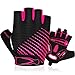 BTNEEU Gants Cyclisme Demi-Doigts Gants de Vélo Gel Anti-Choc Anti-Dérapage, Respirant Gant Demi Doigt Homme, Gants de VTT Été de Fitness Sport Escalade pour Homme et Femme (Rose, m)