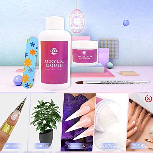 Vafee Professional Clear Acrylic Powder 4 oz with acrylic liquid 5 oz, Acrylic Nail Kit for Doing Acrylic Nails. MMA free.