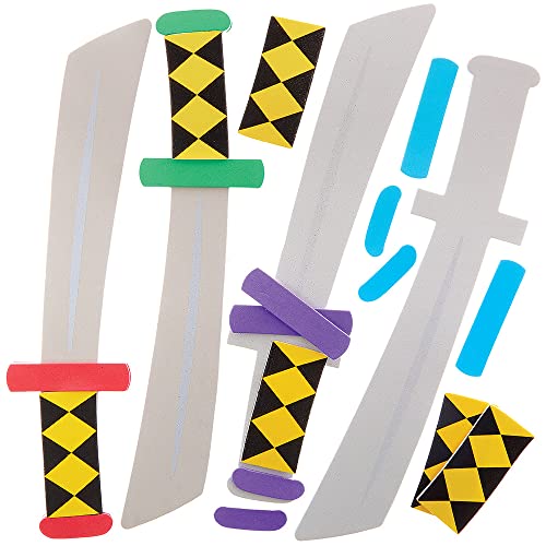 Baker Ross FX854 Kits d'épée Ninja Samurai - paquet de 4, Déguisement loisirs créatifs