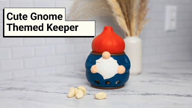Amazon.com: Fox Run Gnome Garlic Keeper, Ceramic Garlic Holder and