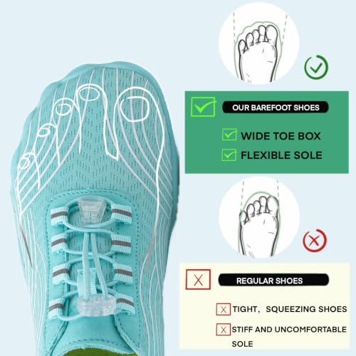 Image of Hike Barefoot Shoes for Women Men with Wide Toe Box, Healthy & Non-Slip Breathable Barefoot Water Shoes Beach Pool Aqua Swim Surf Hiking Walking Shoes