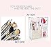 Makeup Brush Holder with Lid,Large Cosmetic Brush Organizer with 3 Drawers,Dust-proof Box with Pearls for Lipsticks,Sponge,Brush,Makeup Tools,Clear - NEWCREA
