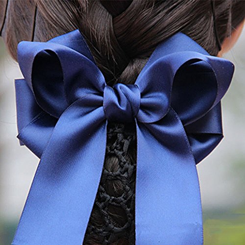 Xuanli 3/5/6 Pcs Hair Womens Lady Lace Bow Bowknot Mesh Elastic Snood Net Bun Cover Net Professional Headdress Flower Hair Clips (C003)