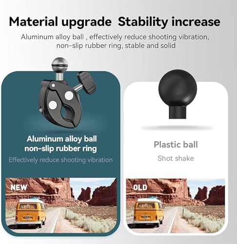 Image of Action Pro Camera Clamp Handlebar Bike Mount 360 Double Ballhead Magic Arm with 1 /4 inch-20 Thread Compatible with Motorcycle Monitor Canon Nikon DSLR /GoPro /LED Lights /Ronin-M /Ronin MX /Freefly (Clamp)