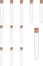 10PCS Plastic Test Tubes,Clear Plastic Test Tubes with Cork Stoppers,16*100mm Transparent Sealing Storage Plastic Test Tubes,lastic Tubes with Lids for DIY Craft Spices Liquids Sweets Candy Seeds