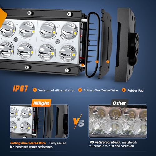 Image of Nilight 36W LED Light Bar Spot Lights Led Bar Driving Fog Light Off Road Lights (Pack of 10)