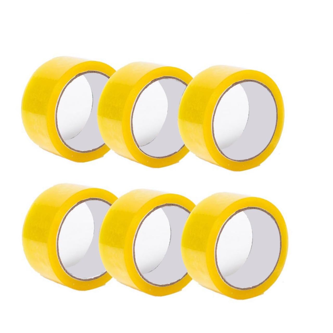 TEHAUX 6rotoli Nastro Adesivo Trasparentper Imballaggio Di Nastro Resistente Per Spedizioni e Traslochi Alta Adesione e Sicurezza Per Scatole Giallo