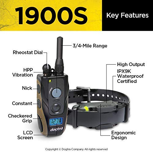 Dogtra-1900S-Series-Remote-Dog-Training-E-Collar-Waterproof-Rechargeable-34-Mile-Range-High-Output