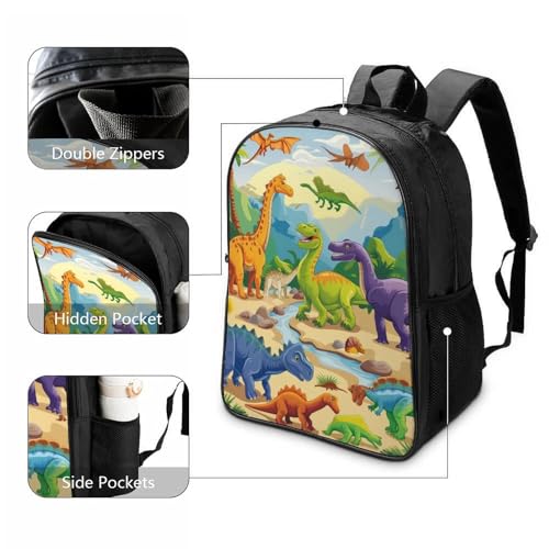 Mochila de dinosaurio impermeable 3D con espalda acolchada para niños de preescolar 3