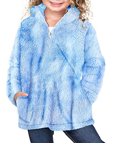 Makkrom Toddler Baby Girls Boys Sherpa Sweatshirt Turtleneck Fuzzy Fleece Winter Warm Soft 1/4 Zipper Pullover Outfits