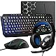 The G-Lab - Combo Argon E - 4-in-1-Gaming-Paket - Beleuchtete QWERTZ-Gamertastatur, 3200-DPI-Gamermäuse, Gaming-Headset, rutschfeste Mausunterlage - für PC PS4 PS5 und Xbox - New (4-in-1-Paket)