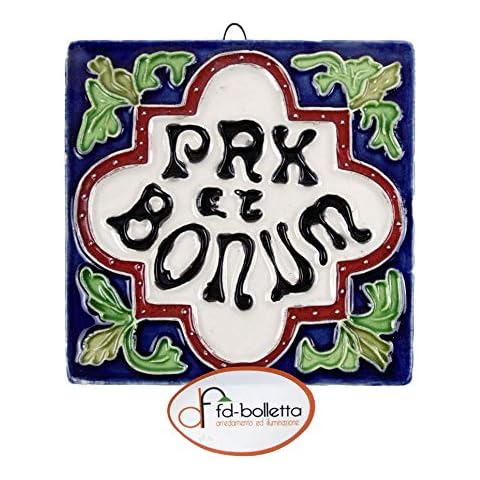 Fd-bill Ceramic Tile Pax et Bonum, Tiles Printed in Sublimation pb7 Measurements: Height 9.5 cm, Width 9.5 cm Thickness 7 mm Cover