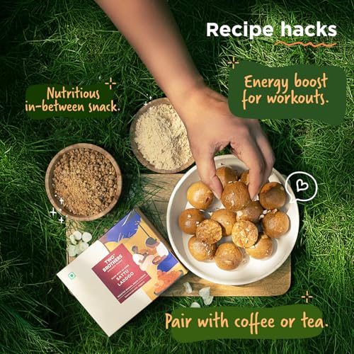 Image of TWO BROTHERS ORGANIC FARMS Sattu and Jaggery Laddu /Laddoo, Naturally Sweetened, Handrolled (350 Gm)