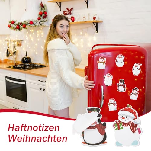 Haftnotizen, 24 Blöcke Sticky Notes, Haftnotizen Klebezettel, Weihnachtlicher Notizblock, Selbstklebende Notizzettel, Haftnotizen Lustig für Zuhause, Schule, Bürosticky Notes