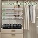 Sucyajied Belt Organizer, 7 Compartments Belt Organizer for Closet and Drawer, Belt Holder Case for Tie and Belt, Bamboo Storage Box for Men and Women (Black, 7)