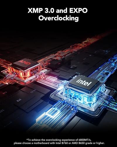 Image of Lexar ARES RGB DDR5 RAM 32GB Kit (16GB x 2) 6400MHz, DRAM Memory 288-Pin U-DIMM, XMP 3.0 Gaming Computer Memory, AMD Expo, CL32-38-38-76, 1.4V (LD5EU016G-R6400GDLA)