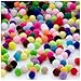 The Crafts Outlet 100-Piece Multi Purpose Pom Poms, Acrylic, 7mm/0.28-inch, Round, Tan