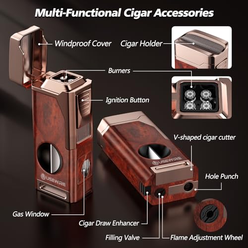 Encendedor múltiple para cigarros con cortador y punzón miniatura 2