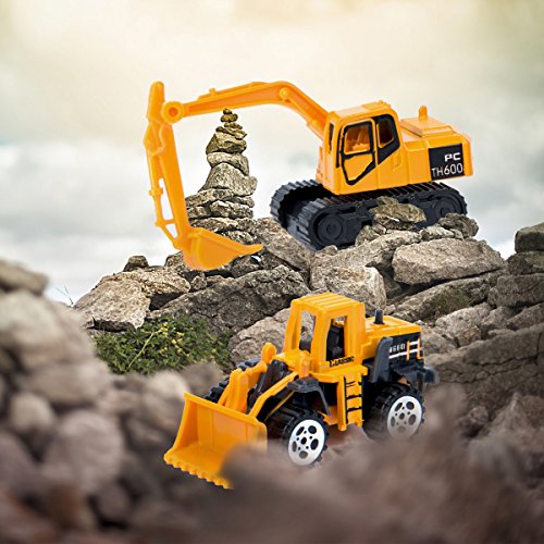 image for Elongdi Die-Cast Construction Toys Set, Excavator Toy Vehicles, Dump T