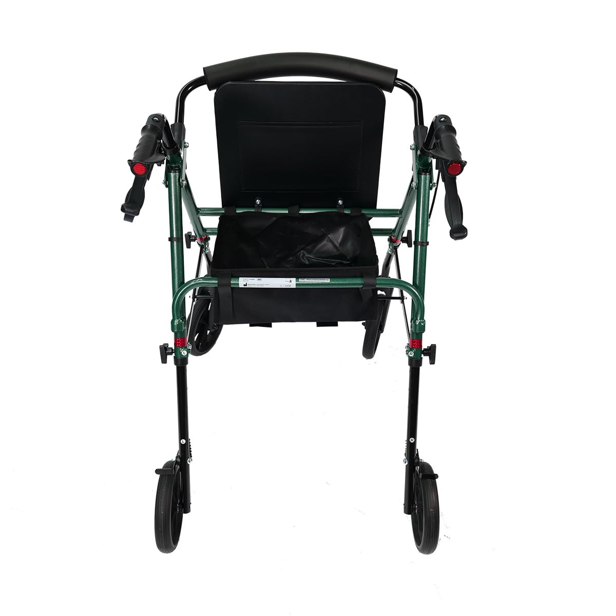 Rollator Standard - Anthrazit grün - faltbar und leicht mit Sitz - Aluminiumgestell - Nylontasche