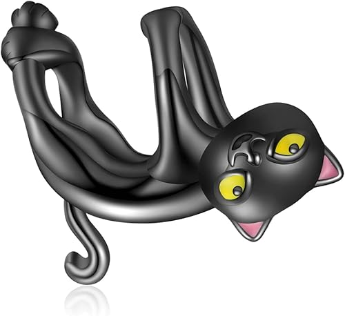 VOROCO Dije de mariposa y libélula y gato para pulsera, colección de animales, cuentas y dijes para mujeres y niñas, dije de plata de ley 925 y