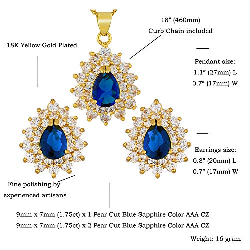 Conjunto de joyas RIZILIA de lágrima en oro de 18K, el regalo ideal para aniversarios 2