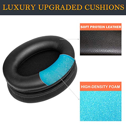 Soulwit Professional Earpads Cushions Replacement For Sony Wh-1000Xm3 (Wh1000Xm3) Over-Ear Headphones, Ear Pads With Softer Protein Leather, Noise Isolation Memory Foam, Added Thickness (Black) #TOP4