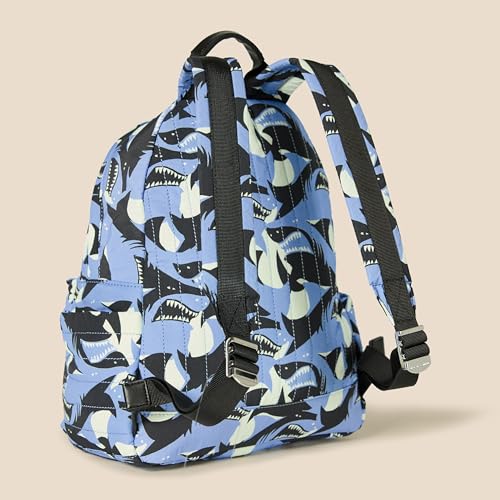 Image of Amazon Essentials Unisex Kids' Backpack for Boys and Girls, Light Blue Shark Waves, One Size