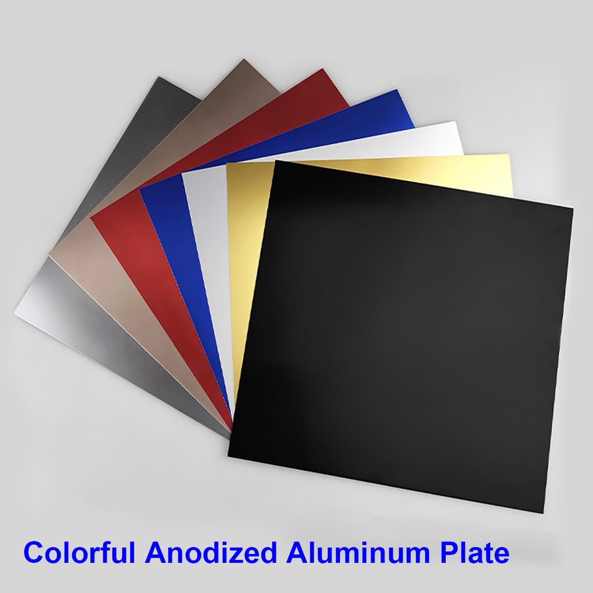 2 Stück eloxierte Aluminiumbleche 5052 legierte Metallrohlinge for DIY-Visitenkarten(Gold,200x200x1mm)