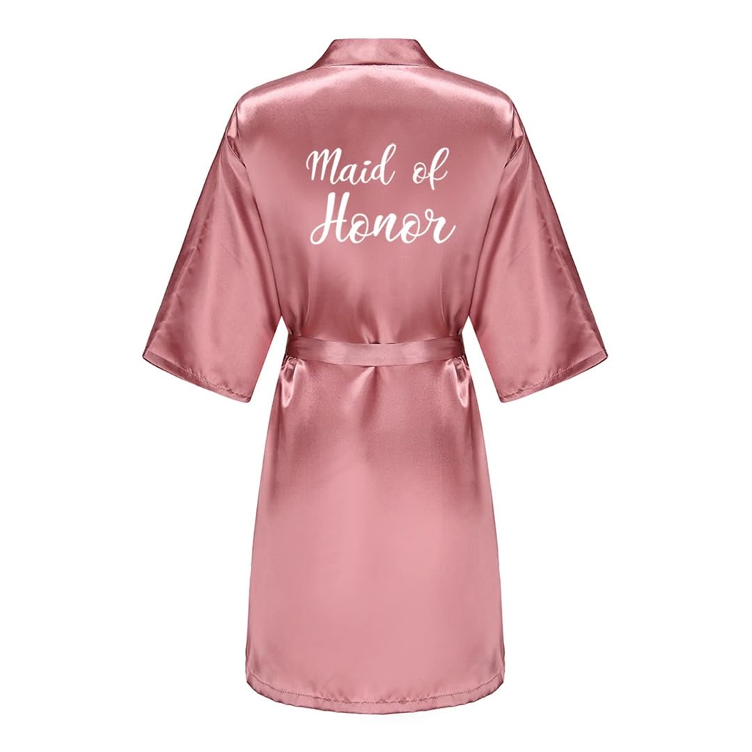 Yeuyyben Accappatoio da donna per damigella d'onore, accappatoio da donna, camicia da notte, kimono corto