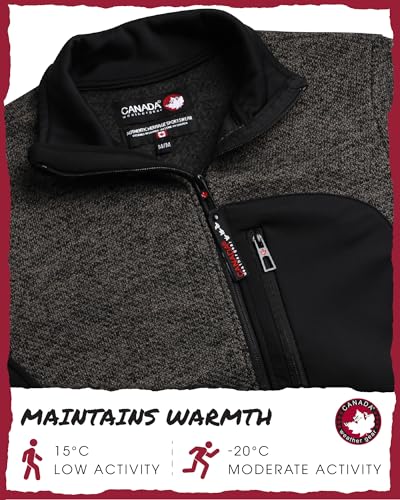 Image of CANADA WEATHER GEAR Men's Sweater Fleece Jacket - Warm Zip Up Techno Fleece Sweater - Casual Outdoor Jackets for Men (M-XXL)