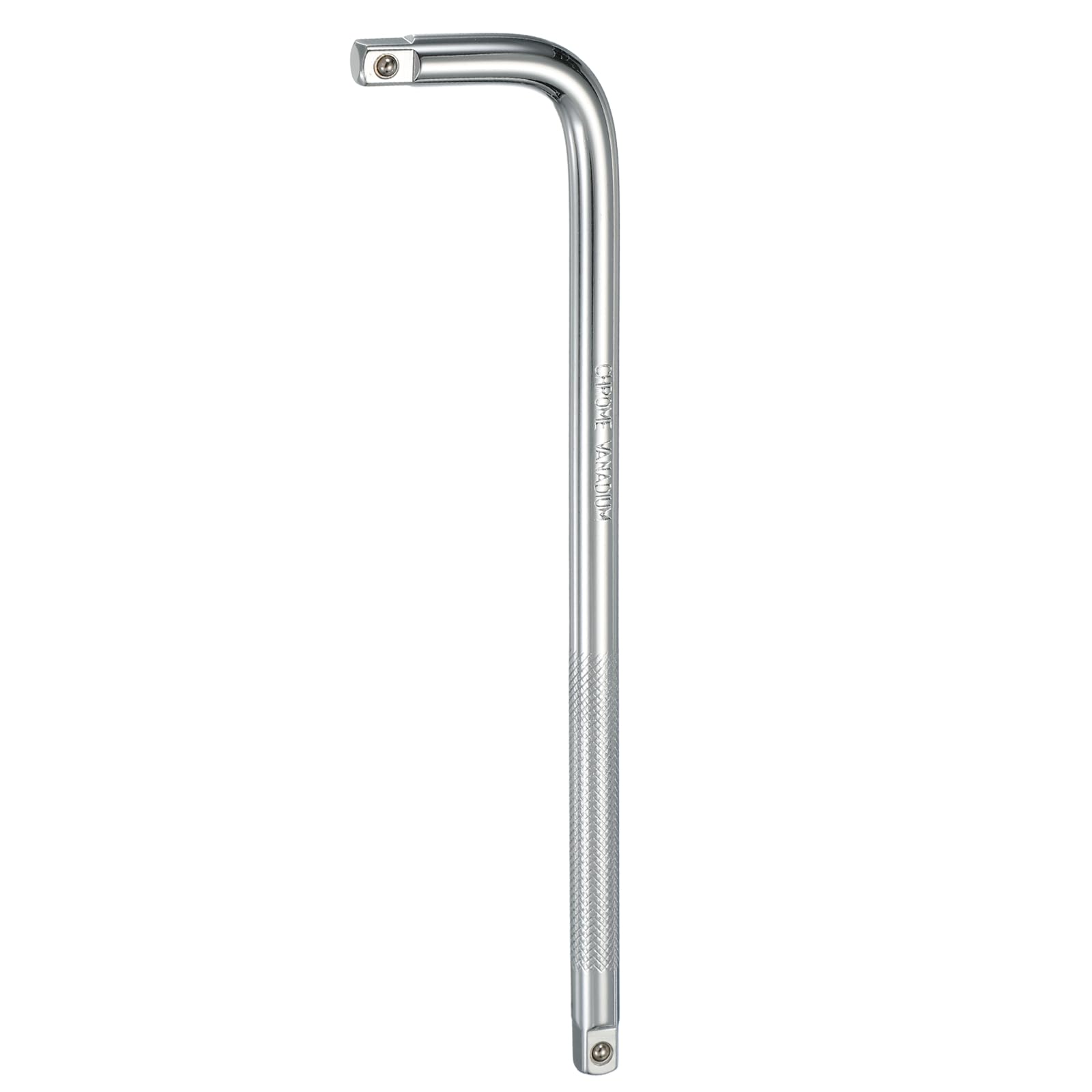 sourcing map Socket Breaker Bar 3/8" Drive 10" Long 50BV30 Alloy Steel L-Shape Extension Bar Axle Nut Socket Wrench Hand Tool for Car Mechanical Equipment Repair, Silver