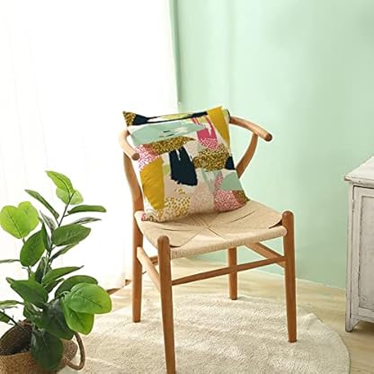 Whoiy Kissenbezug 50X50 Blau, Kissenbezüge Dekokissen Leinen Kissenbezug 4Er Set Paisley-Muster Grau Schwarz für Stuhl Sofa Wohnzimmer Schlafzimmer – Bild 7