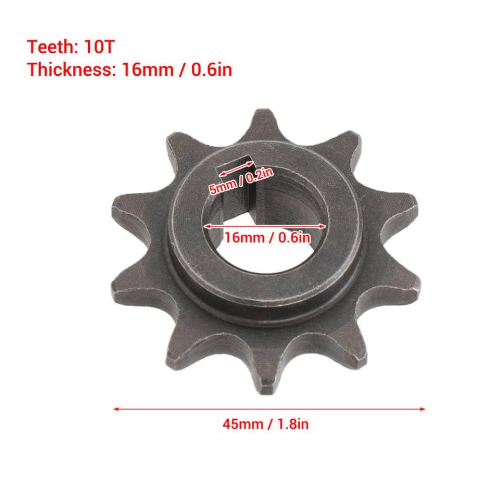 Sprocket de chaîne Avant en Acier Avant 16 mm 420 10T pour Le vélo CT200U Compatible avec Les vélos GO Karts Transfert d'alimentation fiable Performances améliorées