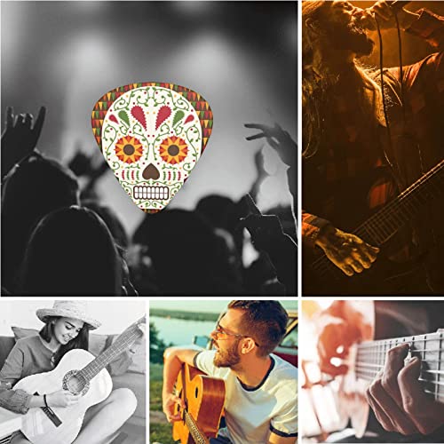 Lot de 12 médiators de guitare avec motif tête de mort mexicain, motif floral pour guitare électrique, basse, acoustique, cadeau pour les amateurs de guitare avec boîte - Les Beatles, Paul McCartney, John Lennon, RIngo Starr, George Harrison Lot de 12 médiators de guitare avec motif tête de mort mexicain, motif floral pour guitare électrique, basse, acoustique, cadeau pour les amateurs de guitare avec boîte – Image 8