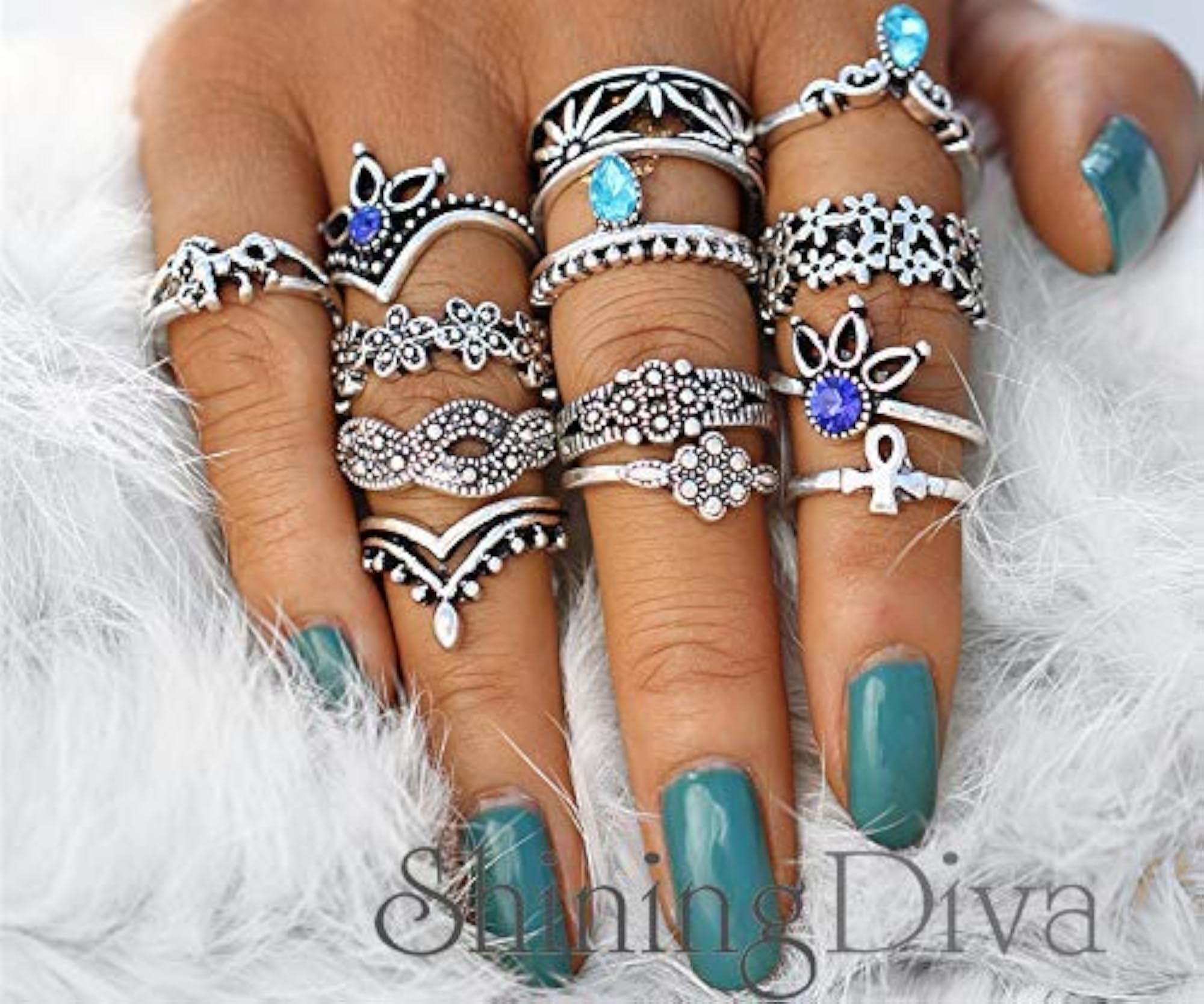 Crystal Midi Finger Stylish Ring Set