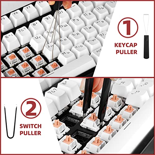 Image of RUNJRX Keyboard Lube Kit with Tweezers,Keycap Puller,Switch Puller,4-Claw Grabber,Lube Pen for Custom Keyboard, Keyboard Lube Tools