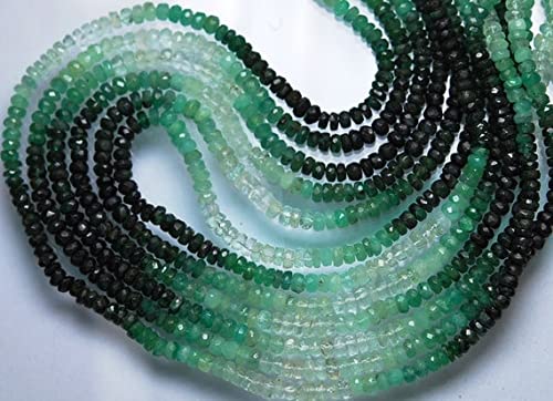 Émeraude de Colombie perles rondelles 3.5-4mm pour création bijoux DIY