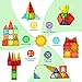 EchoPlan Magnetic Tiles, 130PCS Magnetic Blocks with 2 Cars, Magnet Tiles 3D Clear Building Blocks Set, STEM Sensory Educational Toys Gift for Toddlers Kids Boys 3 4 5 6 7 8 9+ Year Old
