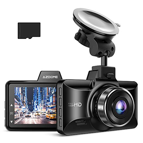 AZDOME Full HD 1080P Caméra Embarquée avec Grand Angle, Enregistrement en Boucle, G-capteur, Surveillance de Stationnement Dashcam de Voiture Enregistreur(M01 Pro&32G Micro SD Carte)