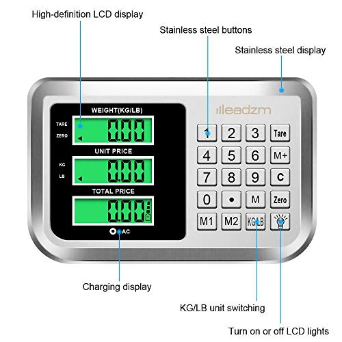 Báscula electrónica plataforma 300kg acero inoxidable LCD miniatura 6